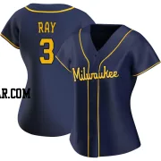 Corey Ray Women's Milwaukee Brewers Navy Authentic Alternate Jersey