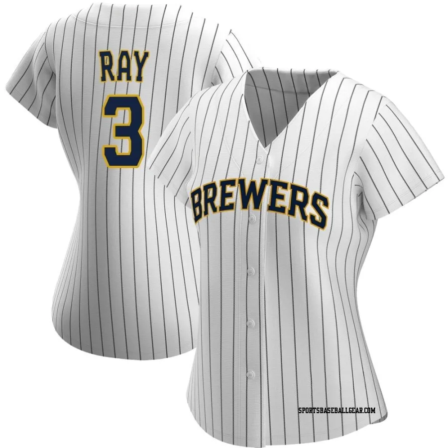 Corey Ray Women's Milwaukee Brewers White/Navy Authentic Alternate Jersey