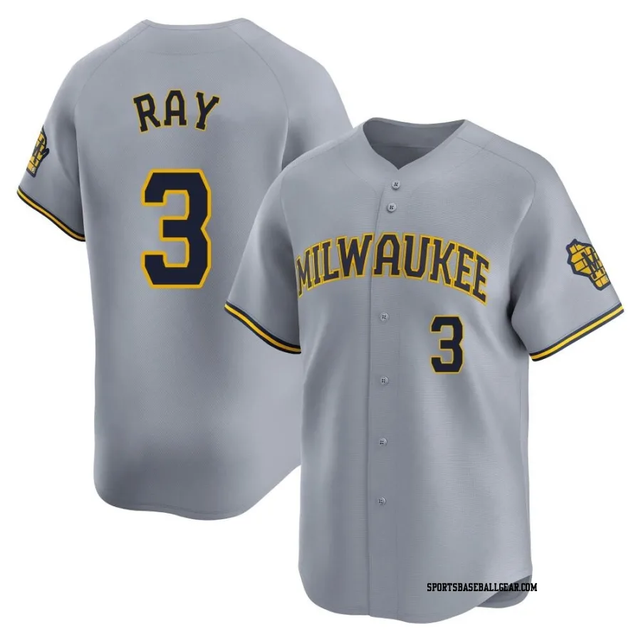 Corey Ray Youth Milwaukee Brewers Gray Limited Away Jersey