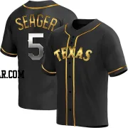 Corey Seager Men's Texas Rangers Black Golden Replica Alternate Jersey