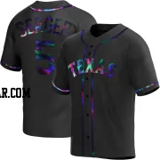 Corey Seager Men's Texas Rangers Black Holographic Replica Alternate Jersey