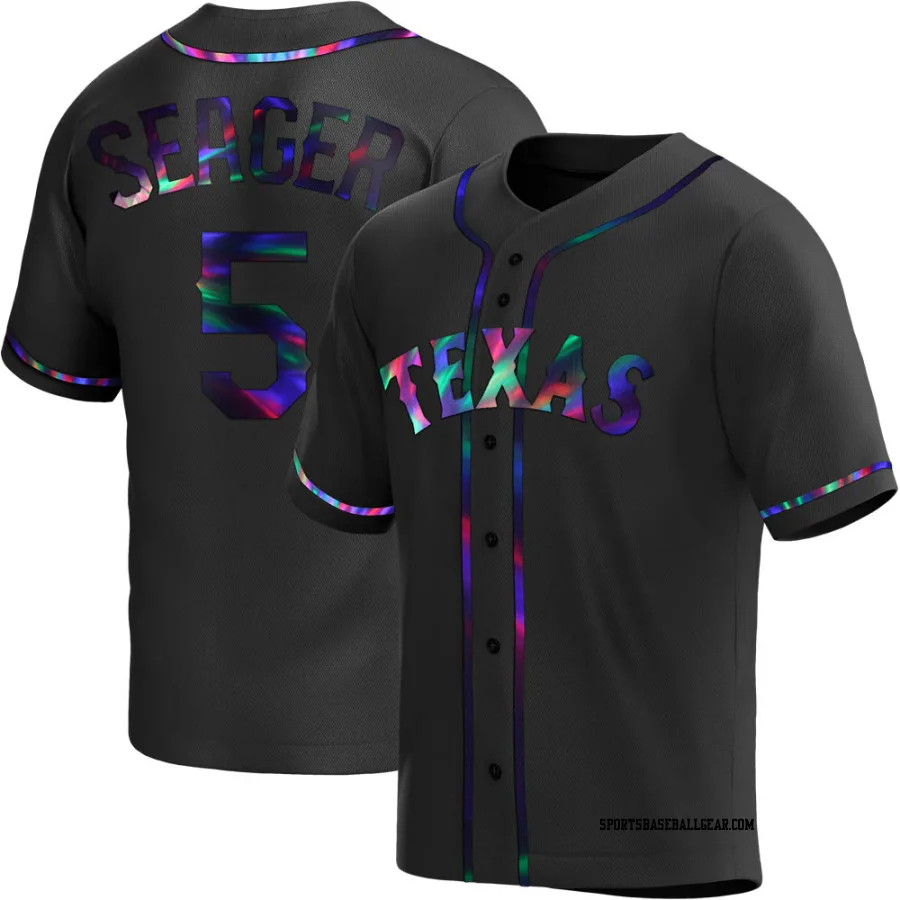 Corey Seager Men's Texas Rangers Black Holographic Replica Alternate Jersey