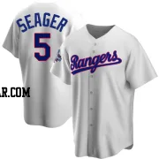 Corey Seager Men's Texas Rangers White Replica Home Cooperstown Collection 2023 World Series Champions Jersey