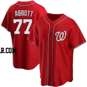 Cory Abbott Men's Washington Nationals Red Replica Alternate Jersey