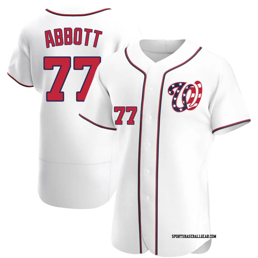 Cory Abbott Men's Washington Nationals White Authentic Alternate Jersey