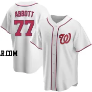 Cory Abbott Men's Washington Nationals White Replica Home Jersey