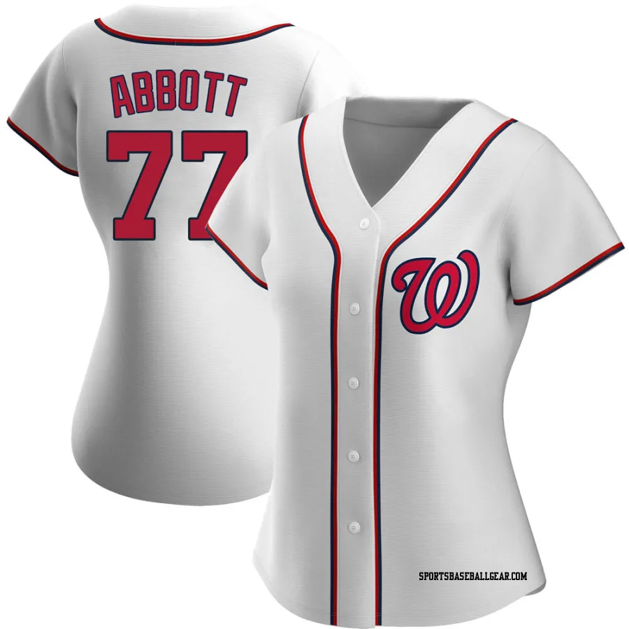 Cory Abbott Women's Washington Nationals White Authentic Home Jersey