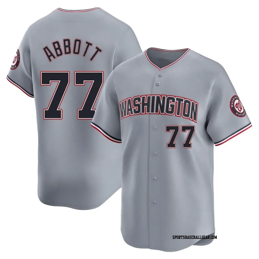 Cory Abbott Youth Washington Nationals Gray Limited Road Jersey