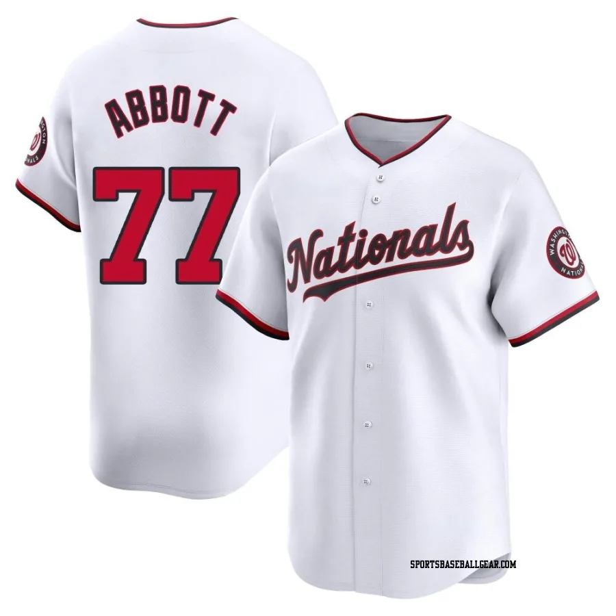 Cory Abbott Youth Washington Nationals White Limited Home Jersey