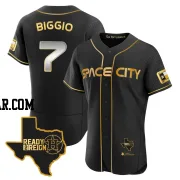 Craig Biggio Men's Houston Astros Black/Gold Authentic 2023 Space City Ready 2 Reign Flex Base Jersey