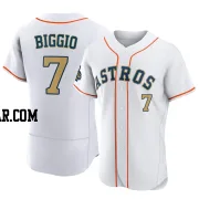 Craig Biggio Men's Houston Astros Gold Authentic White 2023 Collection Jersey