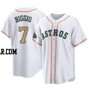 Craig Biggio Men's Houston Astros Gold Replica White 2023 Collection Jersey