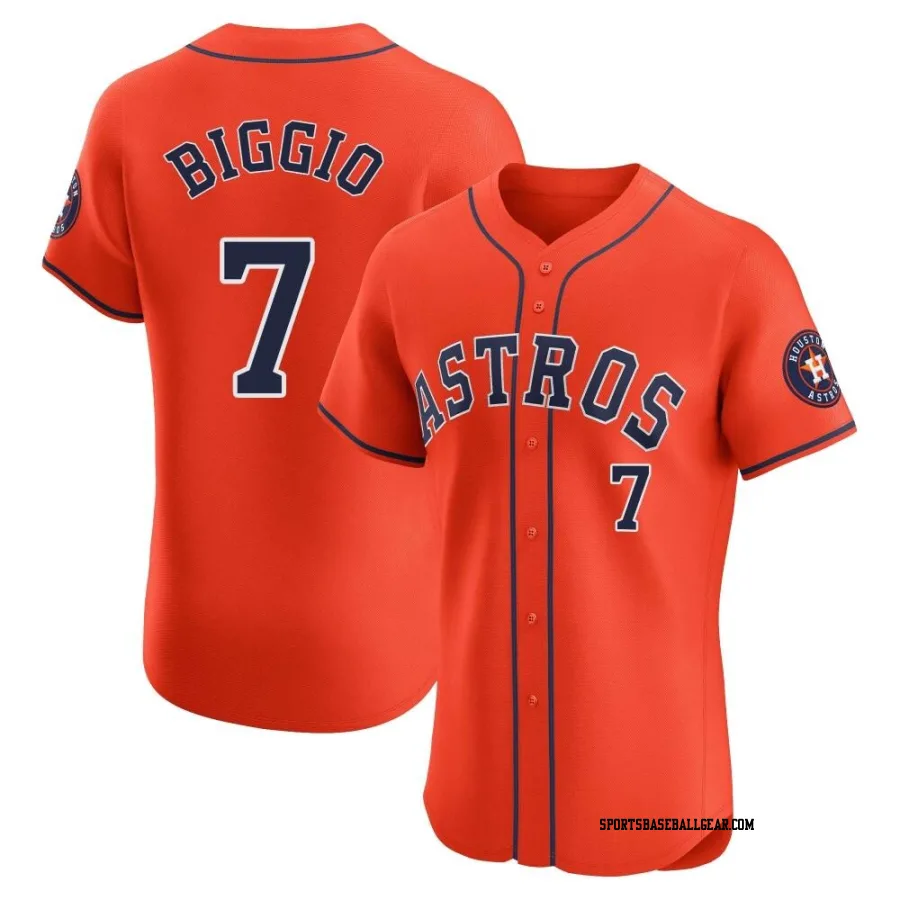 Craig Biggio Men's Houston Astros Orange Elite Alternate Vapor Premier Jersey