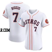 Craig Biggio Men's Houston Astros White Elite Home Patch Jersey