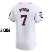 Craig Biggio Men's Houston Astros White Elite Home Patch Jersey