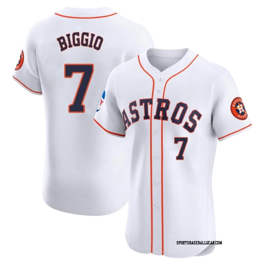 Craig Biggio Men's Houston Astros White Elite Home Patch Jersey