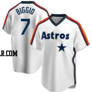 Craig Biggio Men's Houston Astros White Replica Home Cooperstown Collection Team Jersey