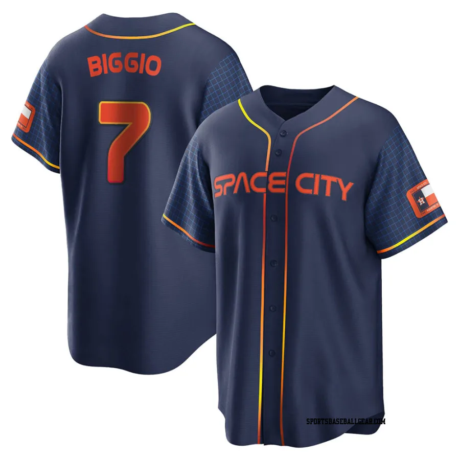 Craig Biggio Youth Houston Astros Navy Replica 2022 City Connect Jersey