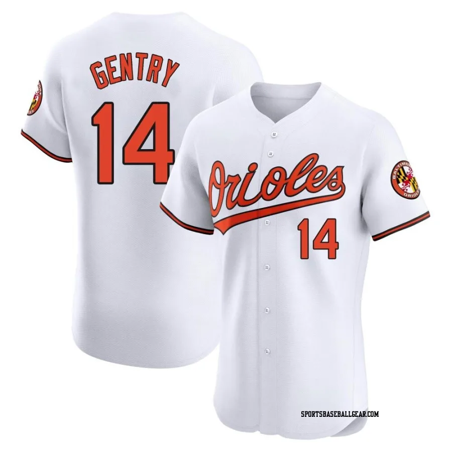 Craig Gentry Men's Baltimore Orioles White Elite Home Jersey