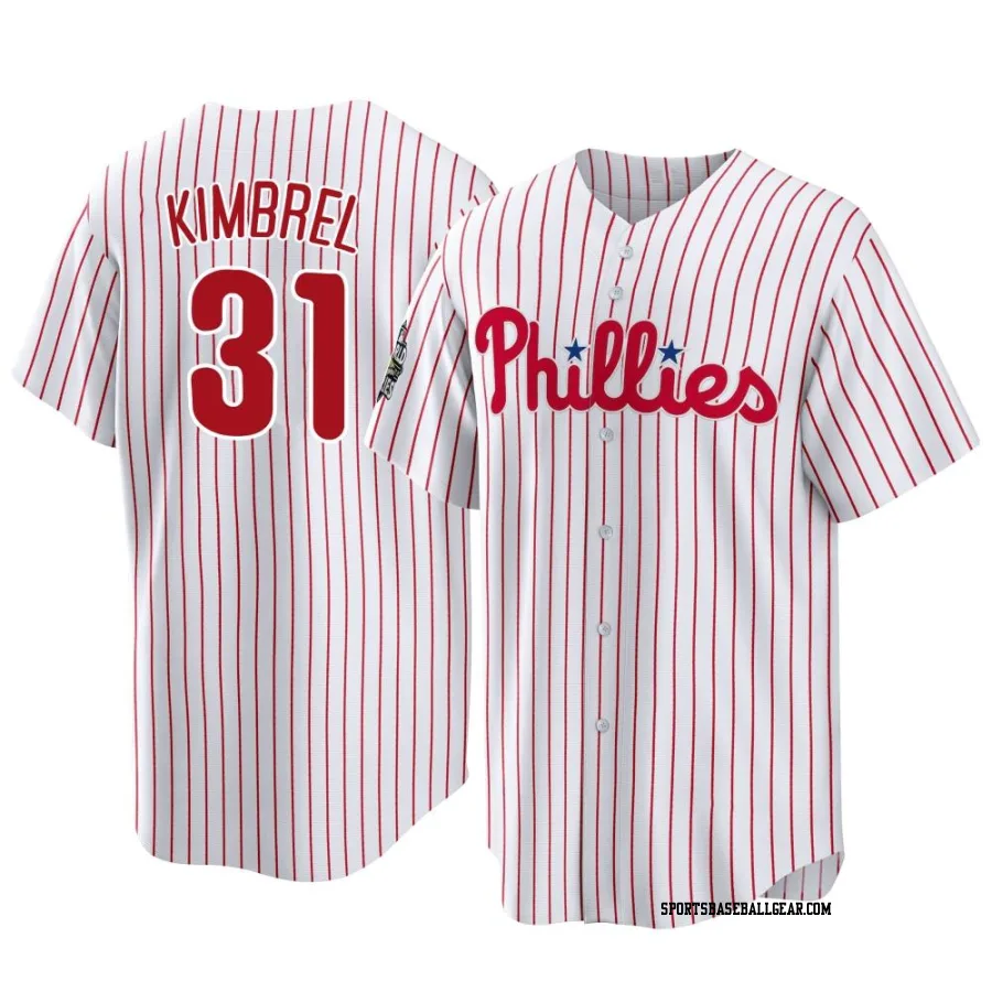 Craig Kimbrel Men's Philadelphia Phillies White Replica 2022 World Series Home Jersey