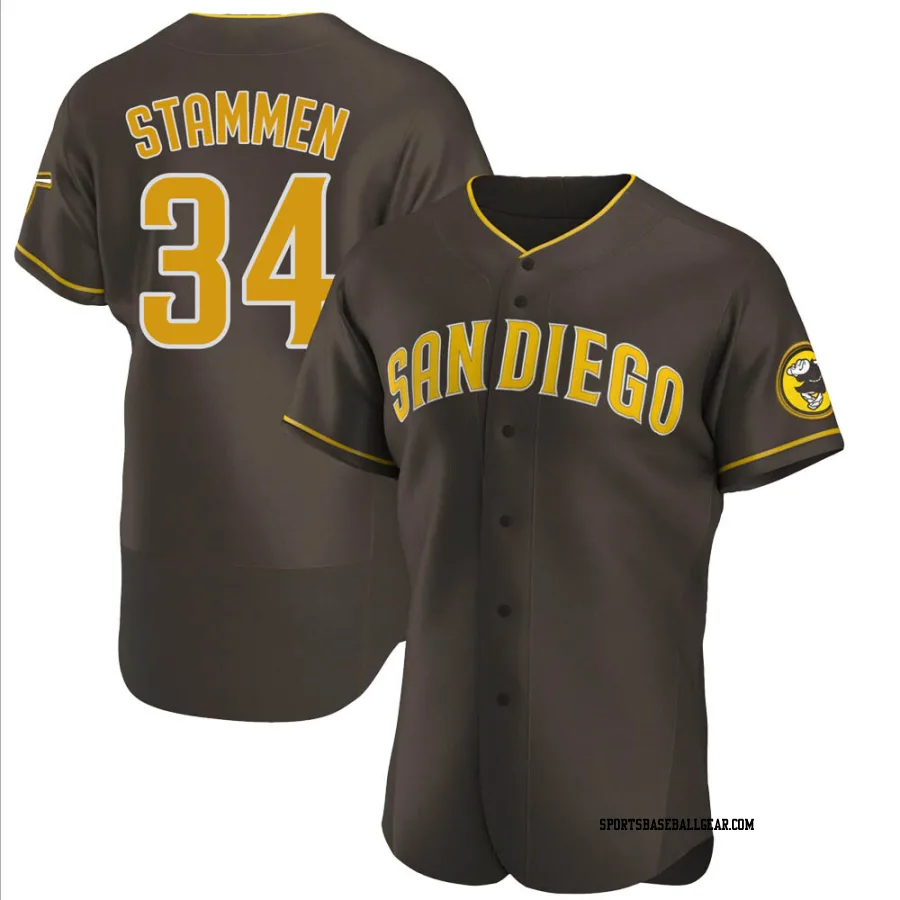 Craig Stammen Men's San Diego Padres Brown Authentic Road Jersey