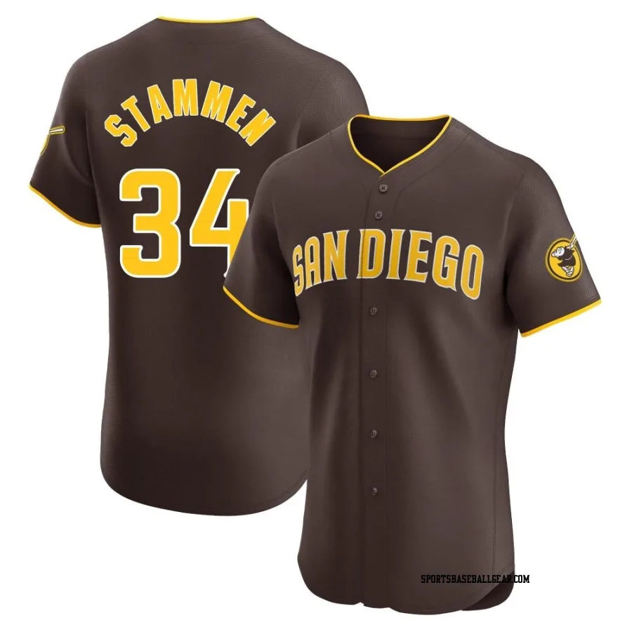 Craig Stammen Men's San Diego Padres Brown Elite Road Vapor Premier Jersey