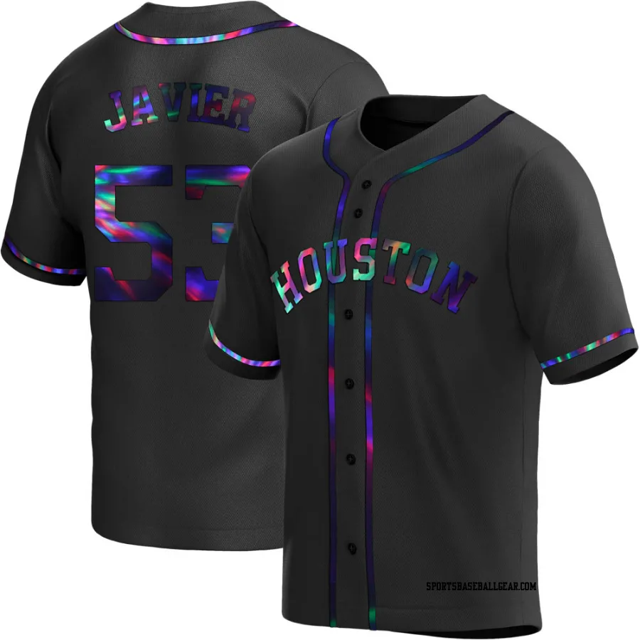 Cristian Javier Men's Houston Astros Black Holographic Replica Alternate Jersey