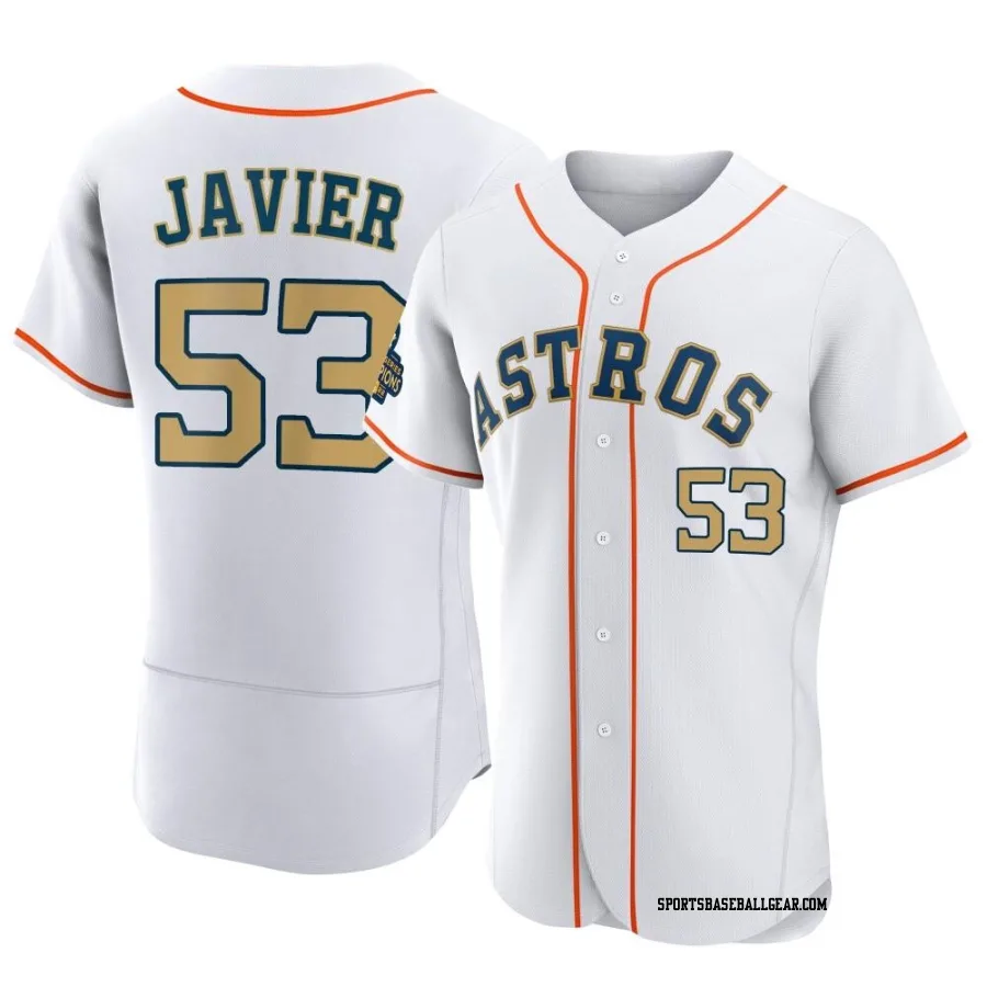 Cristian Javier Men's Houston Astros Gold Authentic White 2023 Collection Jersey