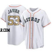 Cristian Javier Men's Houston Astros Gold Replica White 2023 Collection Jersey