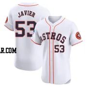 Cristian Javier Men's Houston Astros White Elite Home Patch Jersey