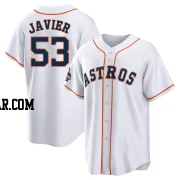 Cristian Javier Men's Houston Astros White Replica 2022 World Series Champions Home Jersey