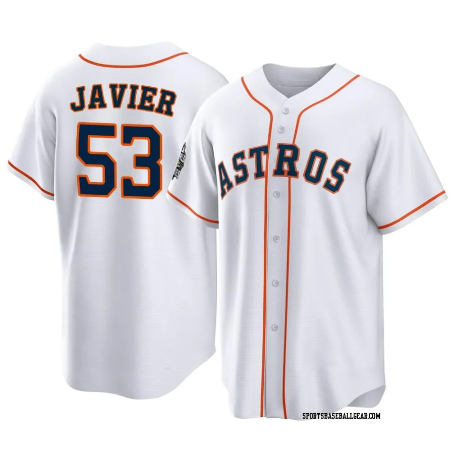 Cristian Javier Men's Houston Astros White Replica 2022 World Series Home Jersey