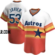 Cristian Javier Men's Houston Astros White Replica Home Cooperstown Collection Jersey