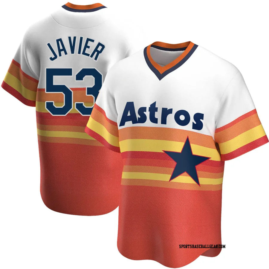 Cristian Javier Men's Houston Astros White Replica Home Cooperstown Collection Jersey