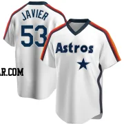 Cristian Javier Men's Houston Astros White Replica Home Cooperstown Collection Team Jersey