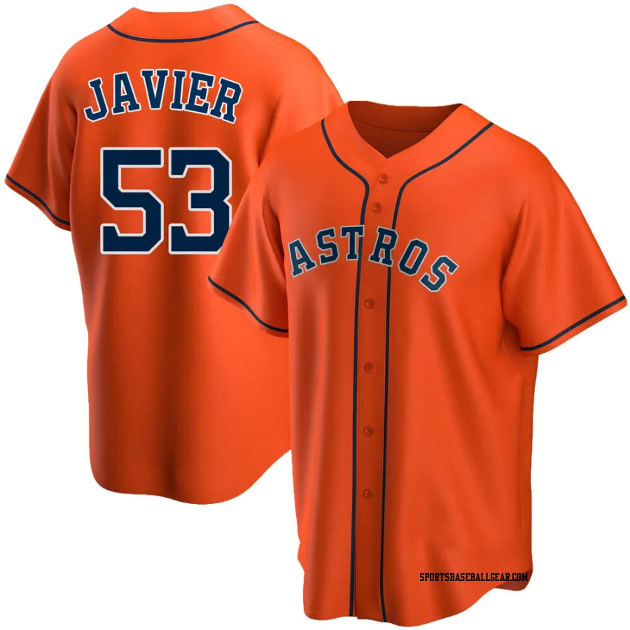 Cristian Javier Youth Houston Astros Orange Replica Alternate Jersey