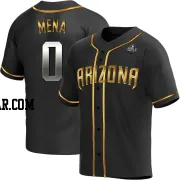 Cristian Mena Men's Arizona Diamondbacks Black Golden Replica Alternate 2023 World Series Jersey