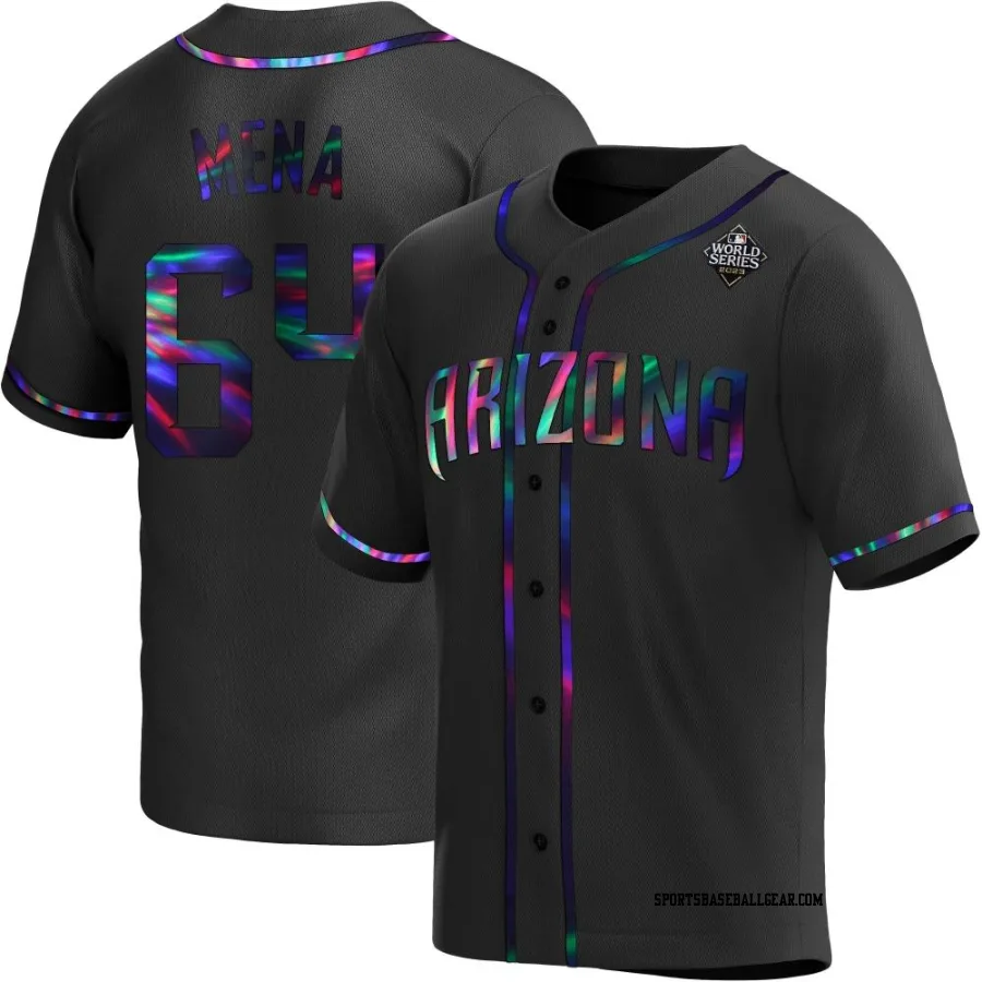 Cristian Mena Men's Arizona Diamondbacks Black Holographic Replica Alternate 2023 World Series Jersey