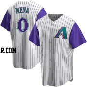 Cristian Mena Men's Arizona Diamondbacks Cream/Purple Replica Alternate Cooperstown Collection Jersey