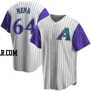 Cristian Mena Men's Arizona Diamondbacks Cream/Purple Replica Alternate Cooperstown Collection Jersey