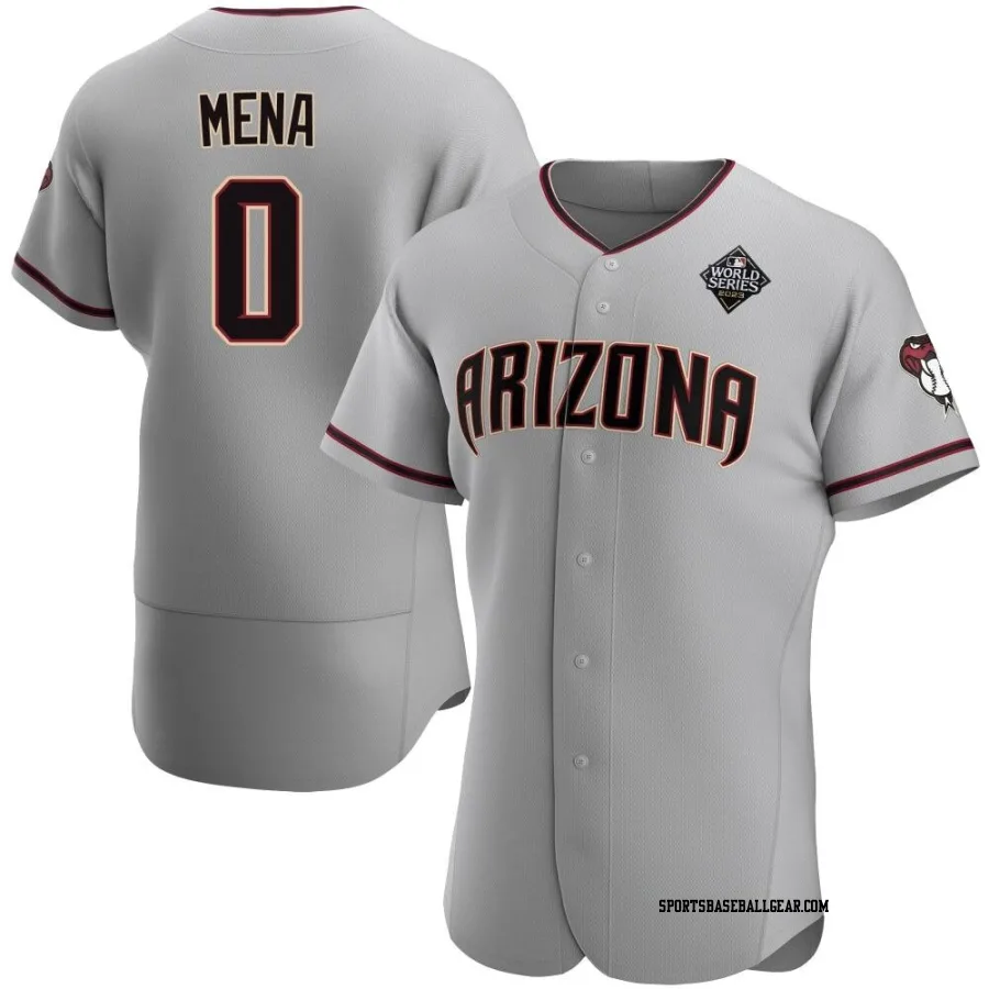 Cristian Mena Men's Arizona Diamondbacks Gray Authentic Road 2023 World Series Jersey