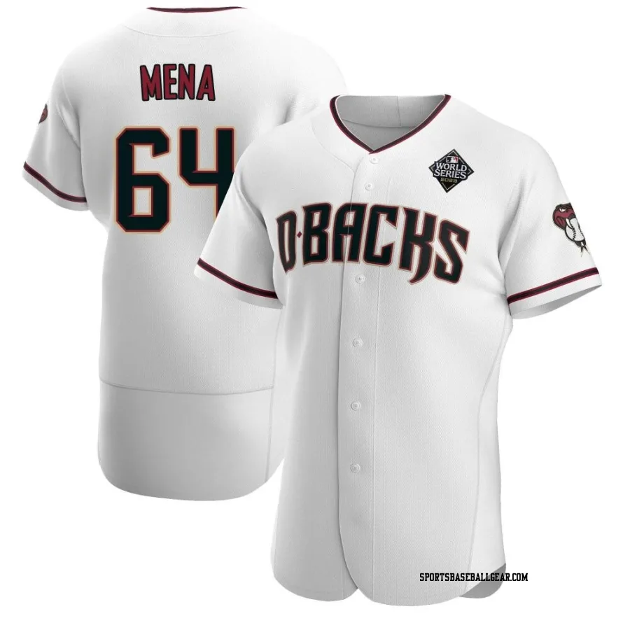 Cristian Mena Men's Arizona Diamondbacks White Authentic Crimson Home 2023 World Series Jersey