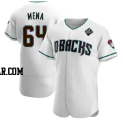 Cristian Mena Men's Arizona Diamondbacks White Authentic Teal Alternate 2023 World Series Jersey