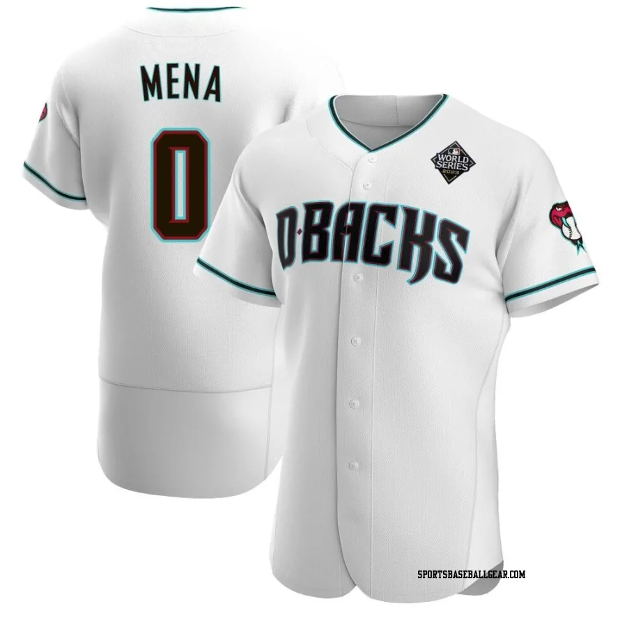 Cristian Mena Men's Arizona Diamondbacks White Authentic Teal Alternate 2023 World Series Jersey