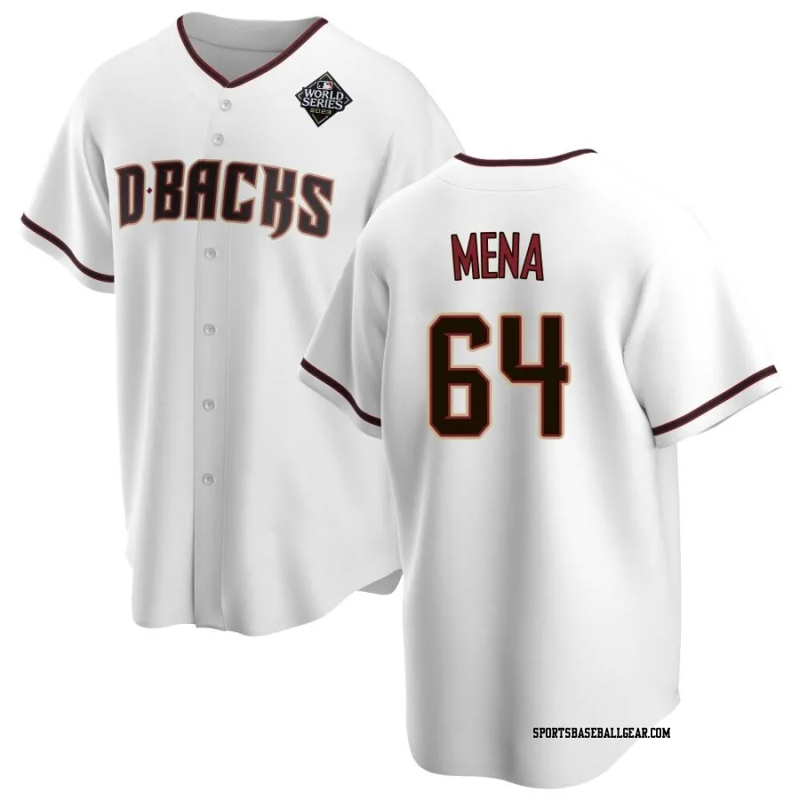 Cristian Mena Men's Arizona Diamondbacks White Replica Home 2023 World Series Jersey