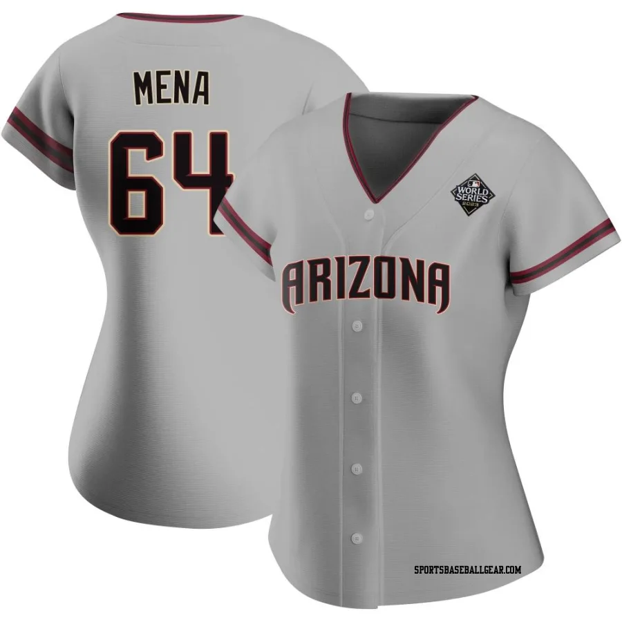 Cristian Mena Women's Arizona Diamondbacks Gray Authentic Road 2023 World Series Jersey