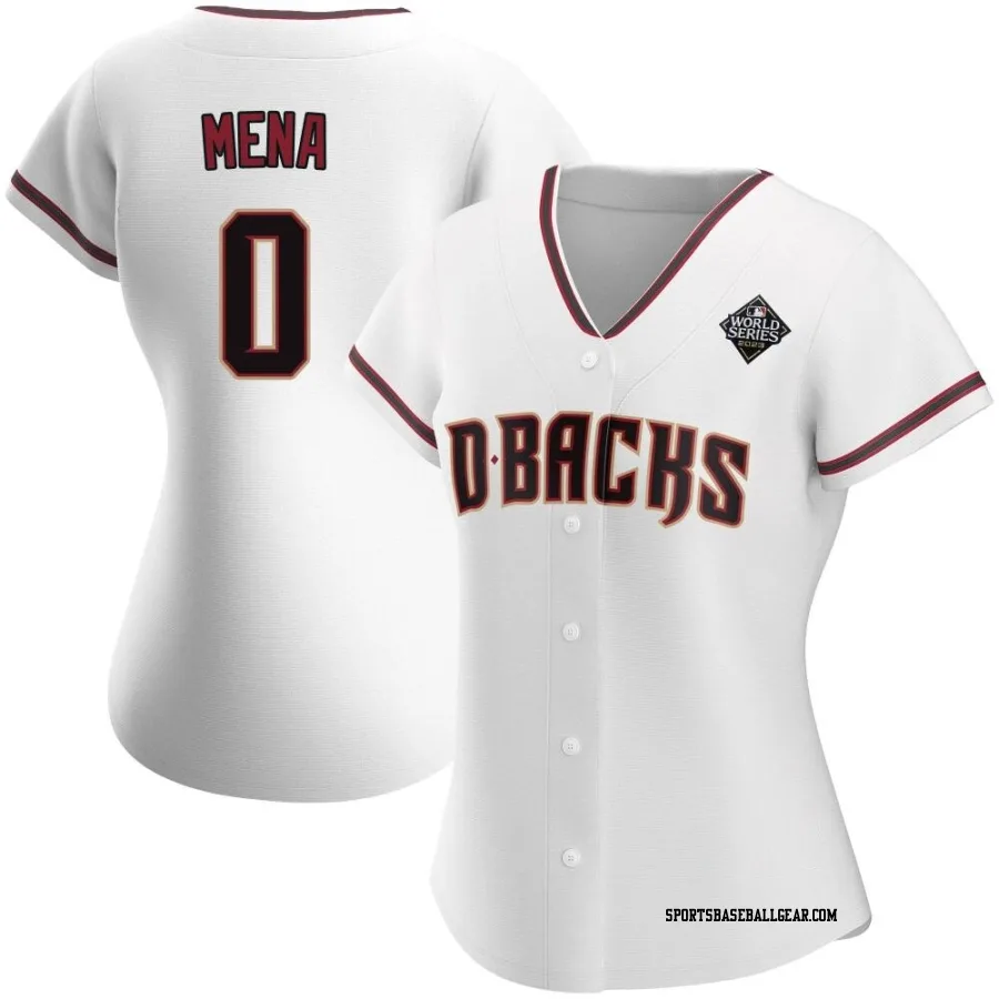 Cristian Mena Women's Arizona Diamondbacks White Authentic Home 2023 World Series Jersey