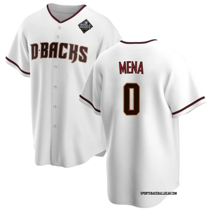 Cristian Mena Youth Arizona Diamondbacks White Replica Home 2023 World Series Jersey