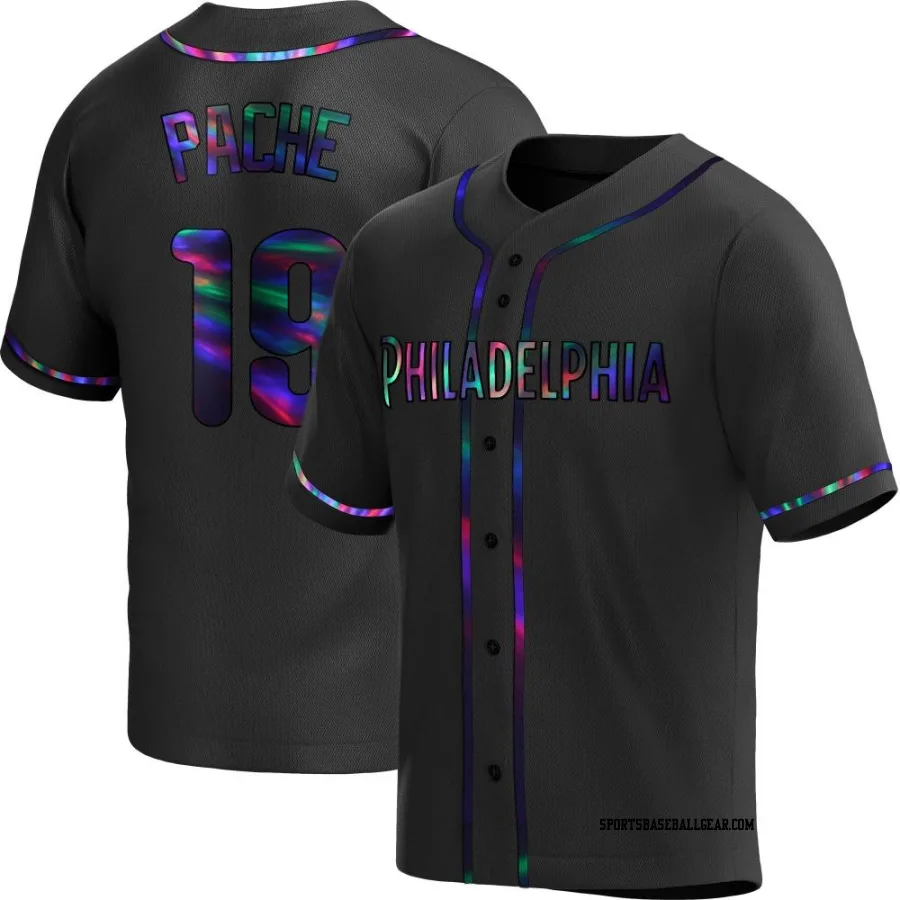 Cristian Pache Men's Philadelphia Phillies Black Holographic Replica Alternate Jersey