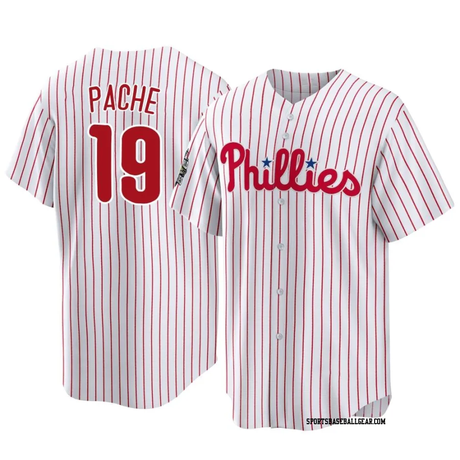 Cristian Pache Men's Philadelphia Phillies White Replica 2022 World Series Home Jersey